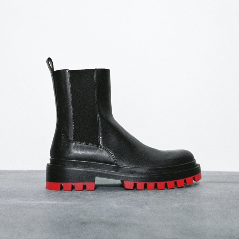 Red Bottom Black Chelsea Boots